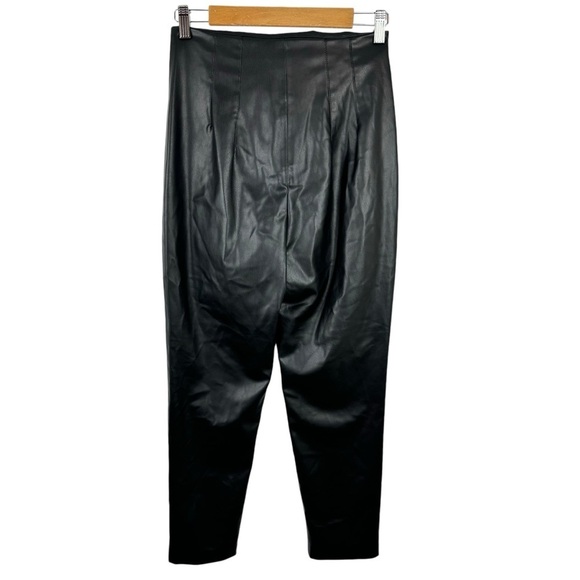 Zara Ankle Faux Leather Pants High Rise Black Size Small - Picture 7 of 14